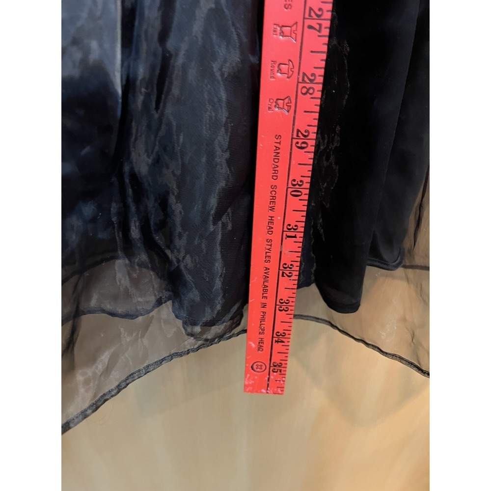 EN CREME Sheer Ivory Black Sleeveless Mini Dress Medium Lined Tulle Skirt - Picture 11 of 12